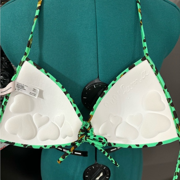 Luli Fama Dale Guapa leopard molded push up bandeau halter bikini top - Picture 9 of 14